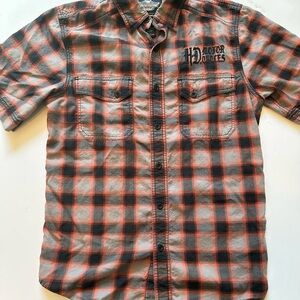 Harley-Davidson Plaid Short Sleeve Size Medium Button-Up Motorcycle Shirt
